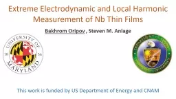 This work is funded by US Department of Energy