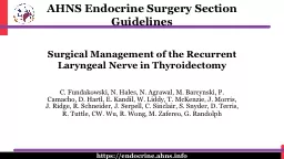 Surgical Management of the Recurrent Laryngeal Nerve in Thyroidectomy