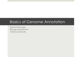 Basics of Genome Annotation