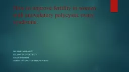 How to improve fertility in women with