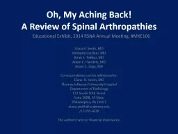 Oh, My Aching Back!  A Review of Spinal Arthropathies