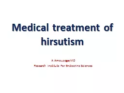 Medical treatment of hirsutism