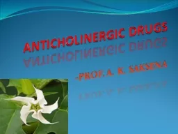 ANTICHOLINERGIC DRUGS -PROF. A. K. SAKSENA