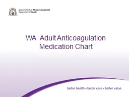 WA  Adult Anticoagulation