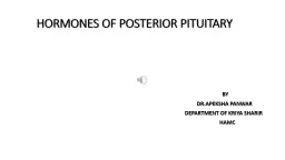 HORMONES OF POSTERIOR PITUITARY