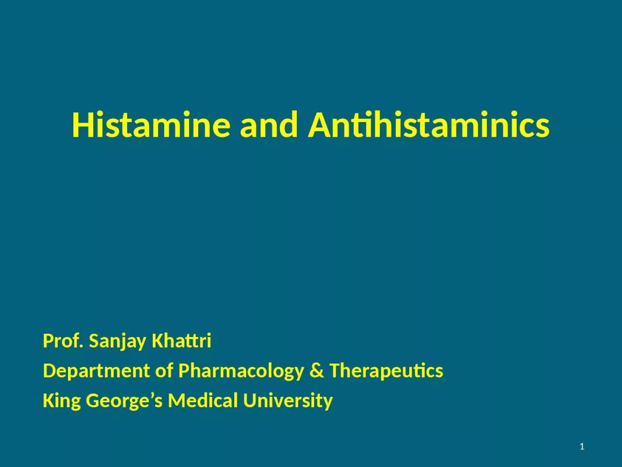 PPT-Histamine and Antihistaminics