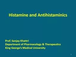 Histamine and  Antihistaminics