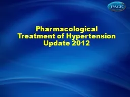 PPT-Pharmacological Treatment of Hypertension