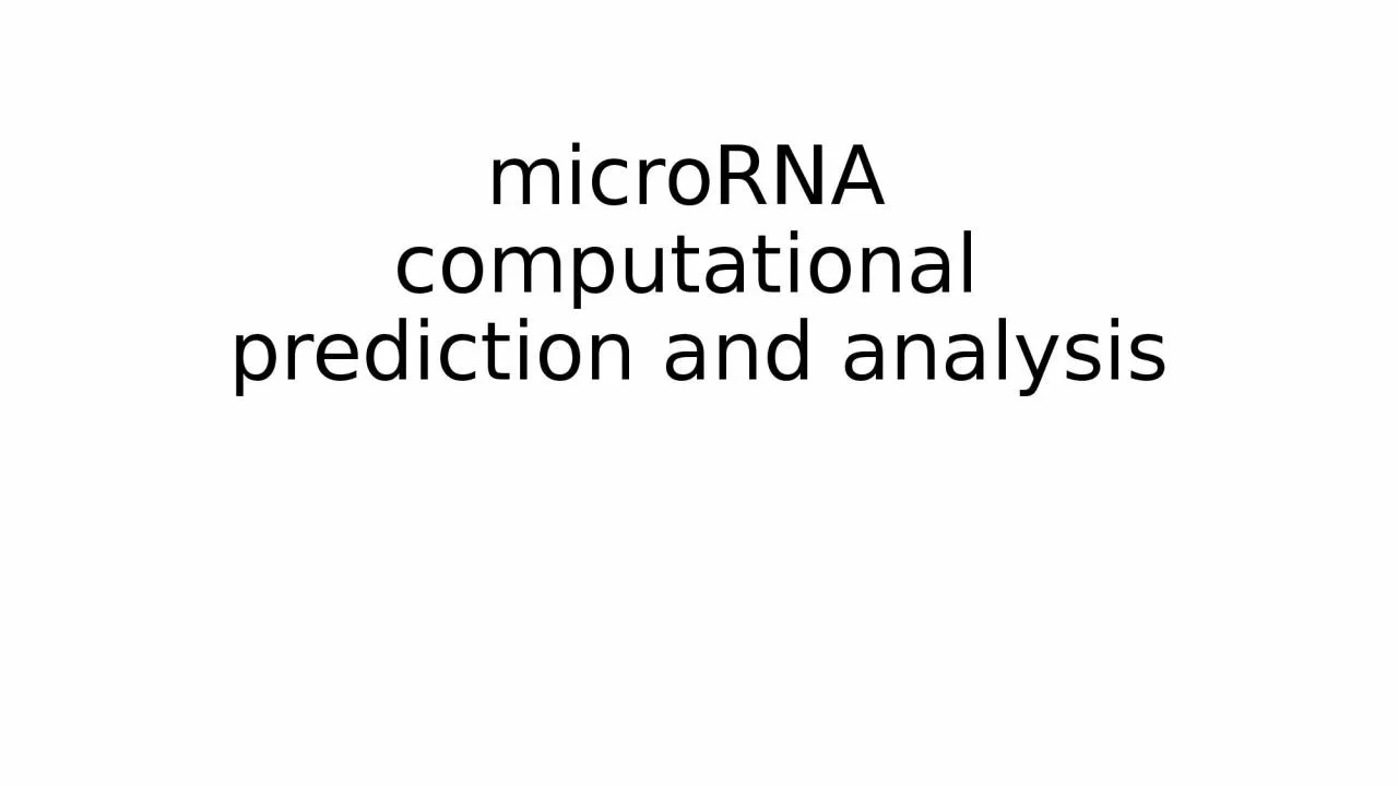 microRNA  computational