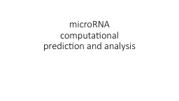microRNA  computational