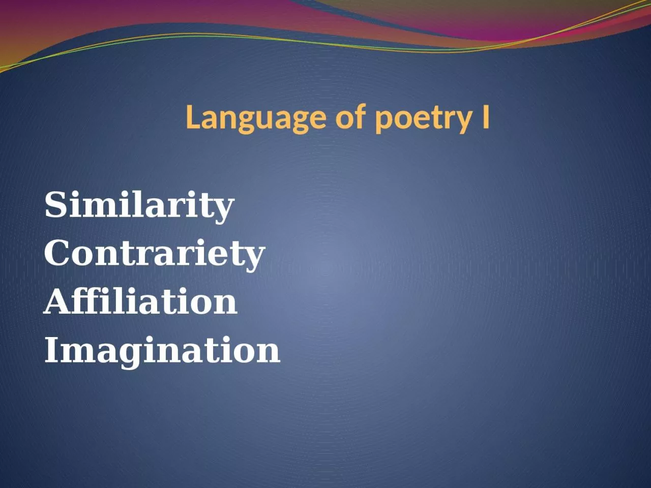 Language of poetry I Similarity
