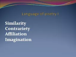 Language of poetry I Similarity