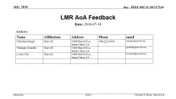 LMR  AoA  Feedback Date: