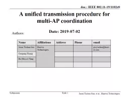 A unified transmission procedure for multi-AP coordination