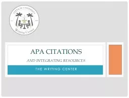 The Writing Center APa Citations