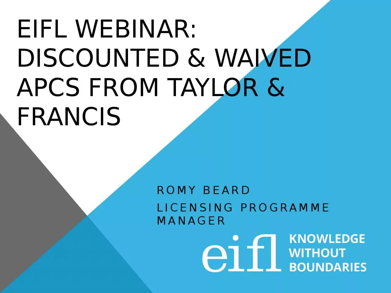 PPT-EIFL webinar: Discounted & waived