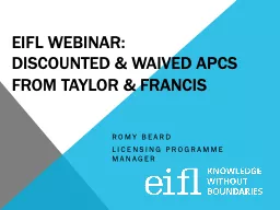 EIFL webinar: Discounted & waived