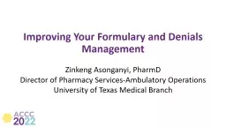 Improving Your Formulary and Denials Management