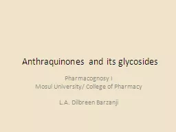 Anthraquinones  and  its glycosides