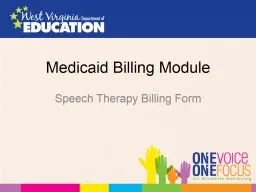 Medicaid Billing Module Speech Therapy Billing Form