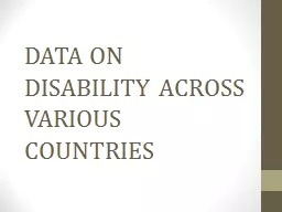 DATA ON DISABILITY ACROSS VARIOUS COUNTRIES