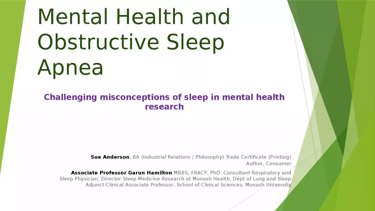 PPT-Mental Health and Obstructive Sleep