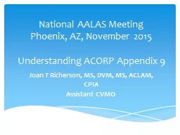 National AALAS Meeting Phoenix, AZ, November 2015