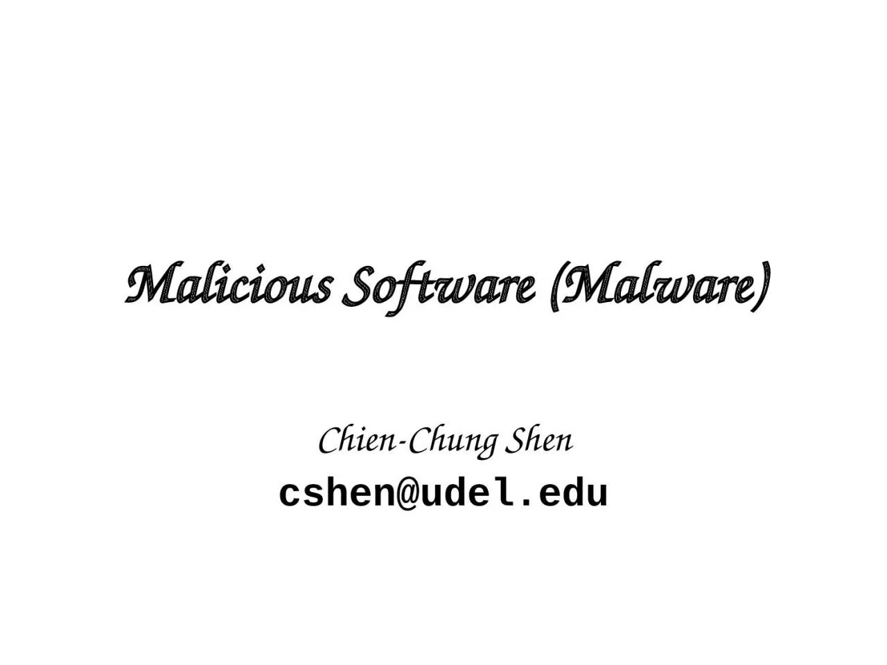 PPT-Malicious Software (Malware)