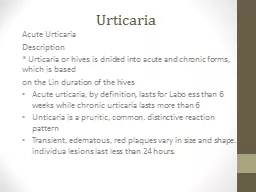 Urticaria   Dr. Mohammad