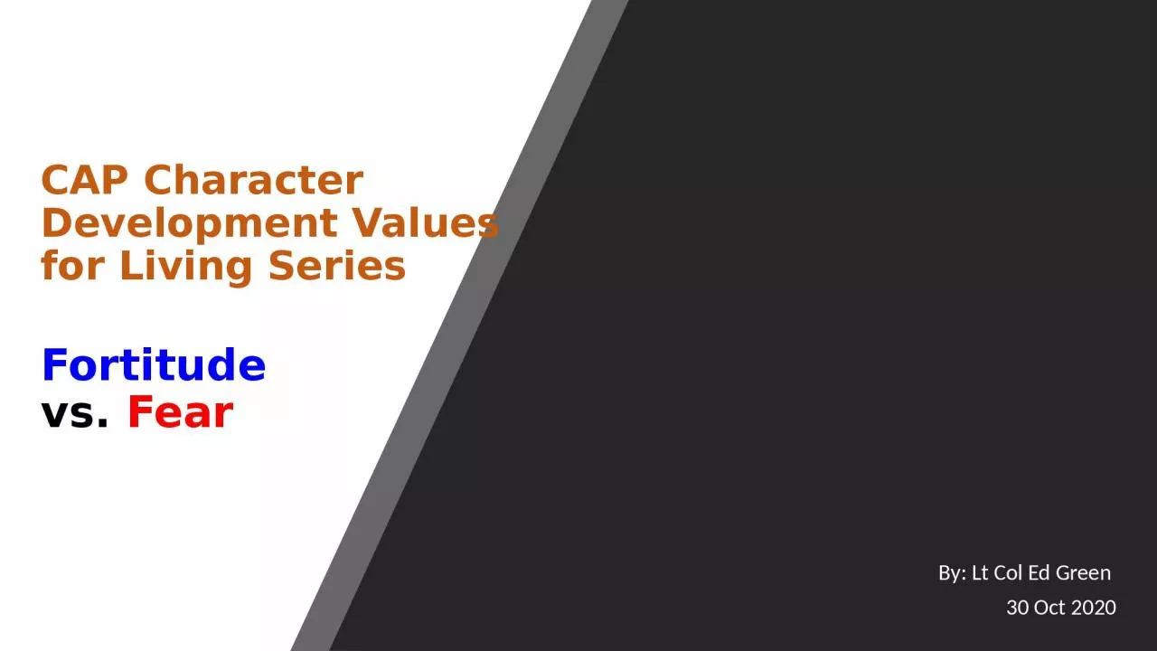 PPT-CAP Character Development Values for Living Series