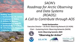 SAON’s  Roadmap for Arctic Observing and Data Systems