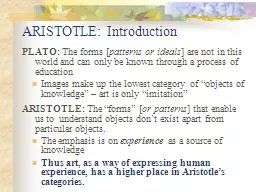 ARISTOTLE: Introduction