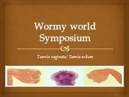 Wormy world Symposium  Taenia saginata/ Taenia solium