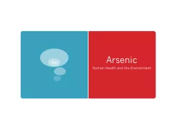 Arsenic Human Health and the Environment