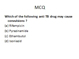 MCQ Which of the following anti TB drug may cause convulsions ?