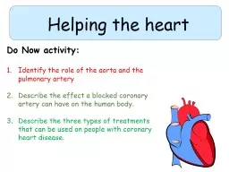 Helping the heart Do Now activity: