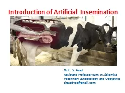 Introduction of Artificial Insemination