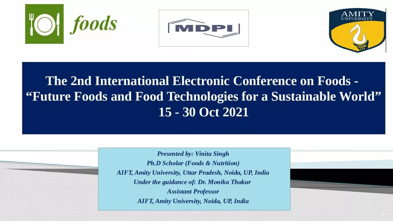 PPT-The 2nd International Electronic Conference on Foods