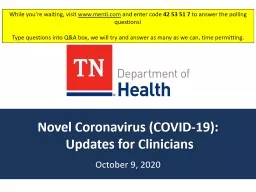 Novel Coronavirus (COVID-19):