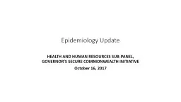 Epidemiology Update HEALTH AND HUMAN RESOURCES SUB-PANEL,
