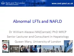 Abnormal LFTs and NAFLD Dr