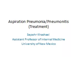 Aspiration Pneumonia/ Pneumonitis