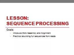 Lesson:  Sequence processing