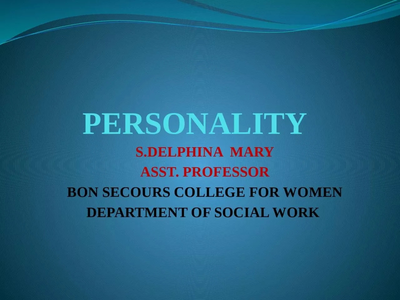 PERSONALITY S.DELPHINA   MARY
