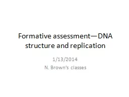Formative assessment—DNA structure and replication