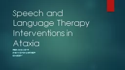 Speech and Language Therapy Interventions in Ataxia