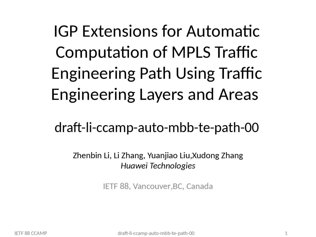 PPT-IGP Extensions for Automatic Computation of MPLS Traffic Engineering Path Using Traffic