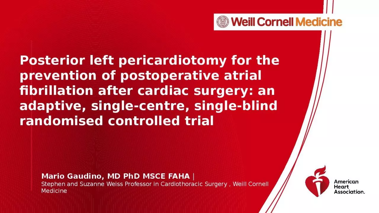 PPT-Posterior left pericardiotomy for the prevention of postoperative atrial fibrillation