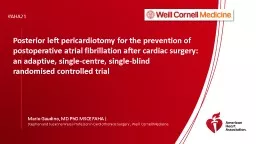 Posterior left pericardiotomy for the prevention of postoperative atrial fibrillation after cardiac