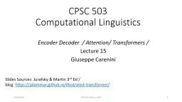 CPSC 503 Computational Linguistics